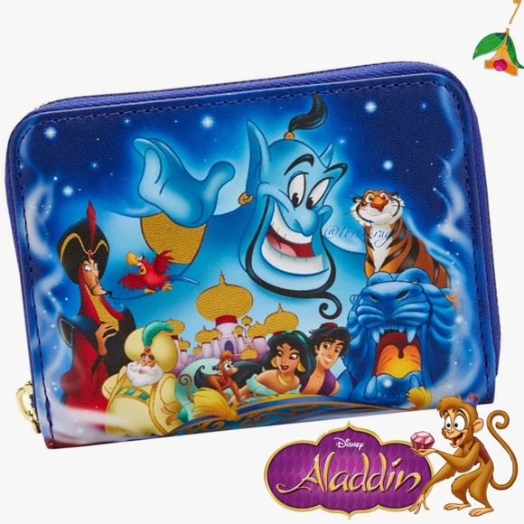 NWT Disney Anniversary Limited Edition Loungefly Backpack & Wallet Set Aladdin - Picture 11 of 16